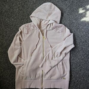 CALVIN KLEIN Full Zip Velor Hoodie Size Small